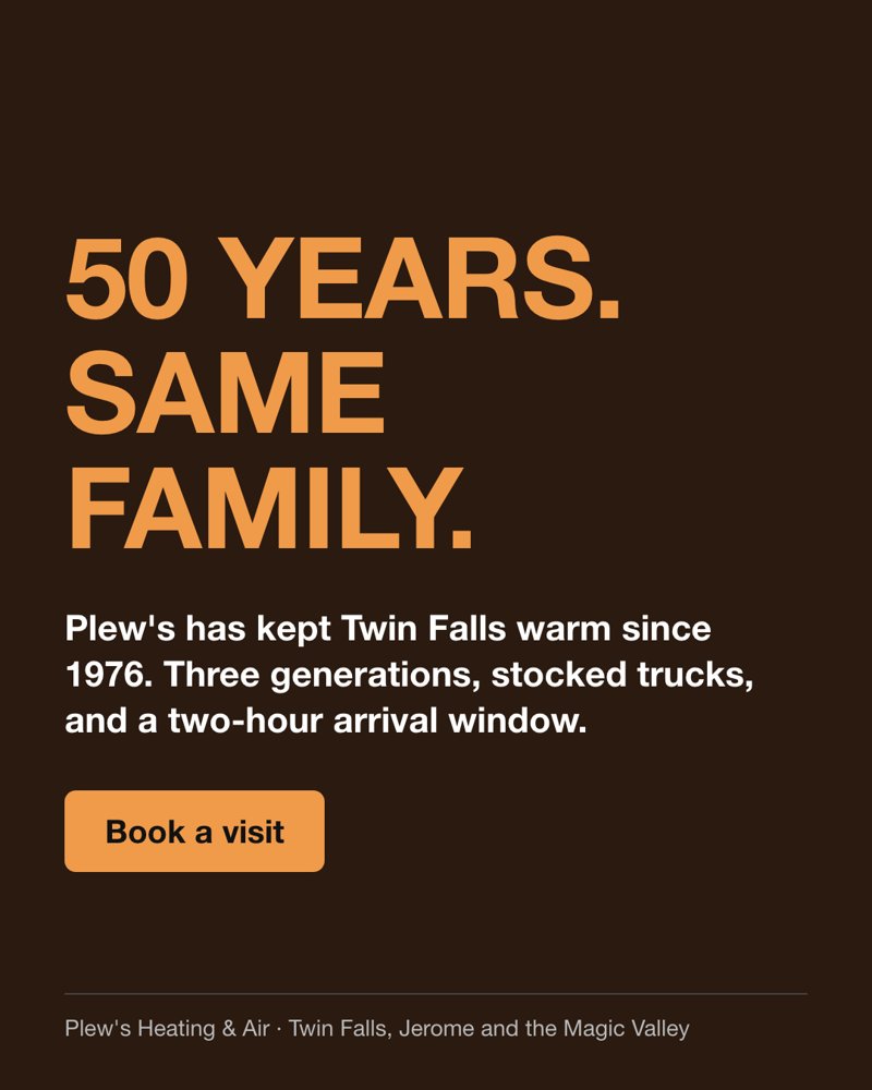 Image ad for Plew's Heating & Air